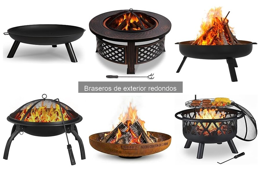 Alternativas a braseros de exterior redondos para calentar