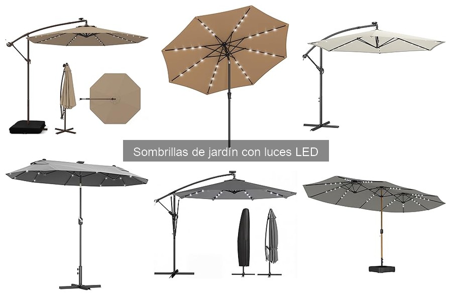 Alternativas a sombrillas de jardín con luces LED