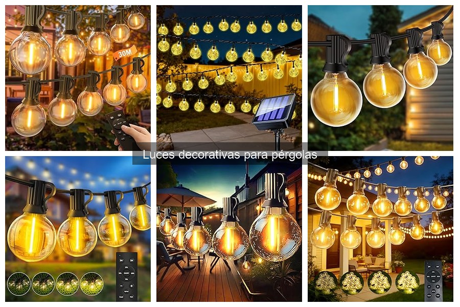 Alternativas creativas a luces decorativas para pérgolas