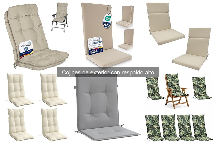 Cojines de exterior con respaldo alto: características y usos