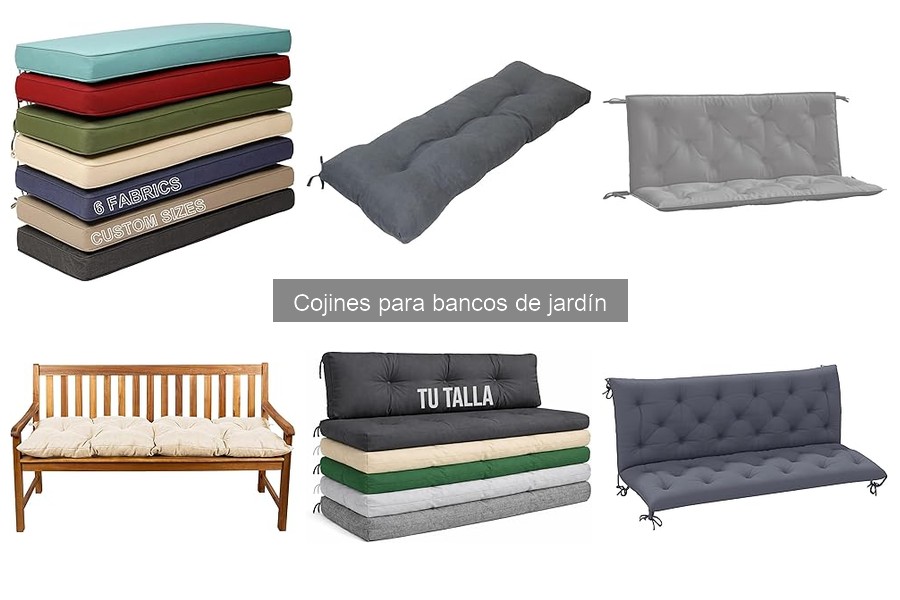 Cojines para bancos de jardín: resistentes a la intemperie
