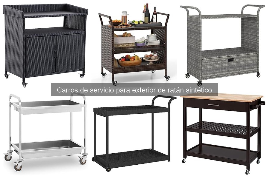 Comparativa: Carros de servicio de ratán sintético vs madera y plástico