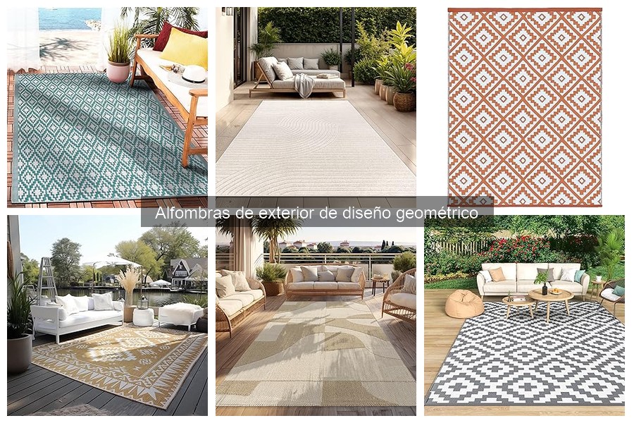 Comparativa de alfombras geométricas y otras texturas exteriores