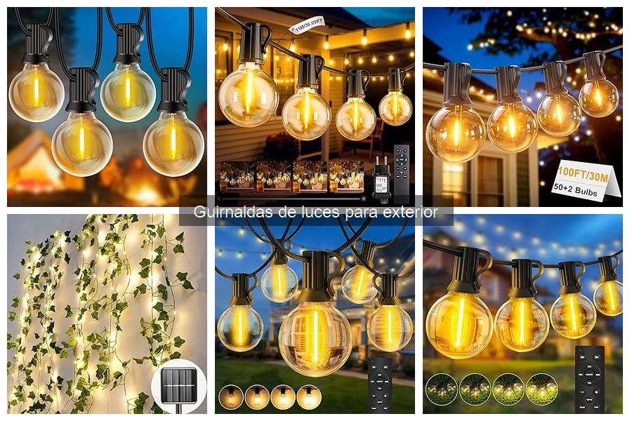 Comparativa de guirnaldas de luces LED y solares para exteriores