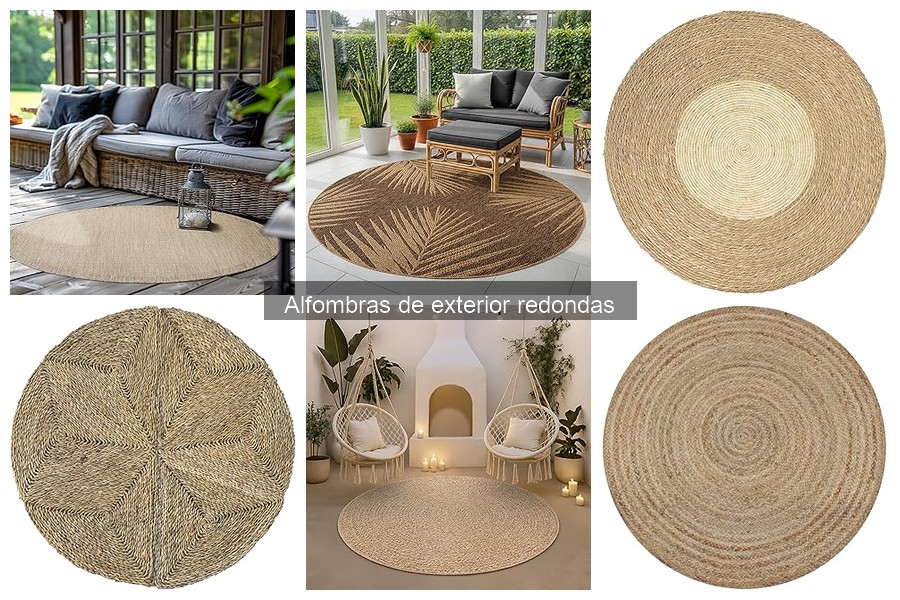 Comparativa de materiales en alfombras de exterior redondas