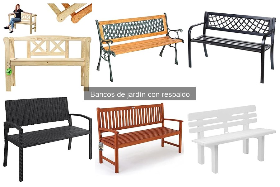 Comparativa de materiales en bancos de jardín con respaldo