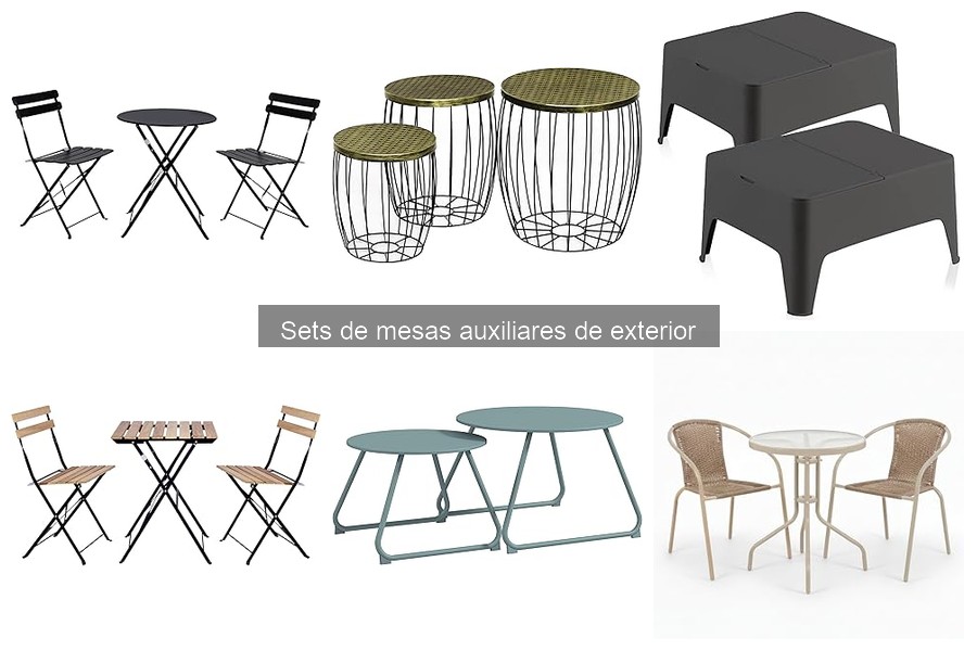 Comparativa de materiales para mesas auxiliares de exterior