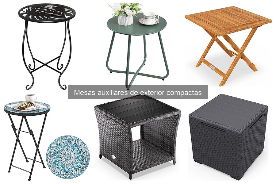 Comparativa de Mesas Auxiliares de Exterior Compactas