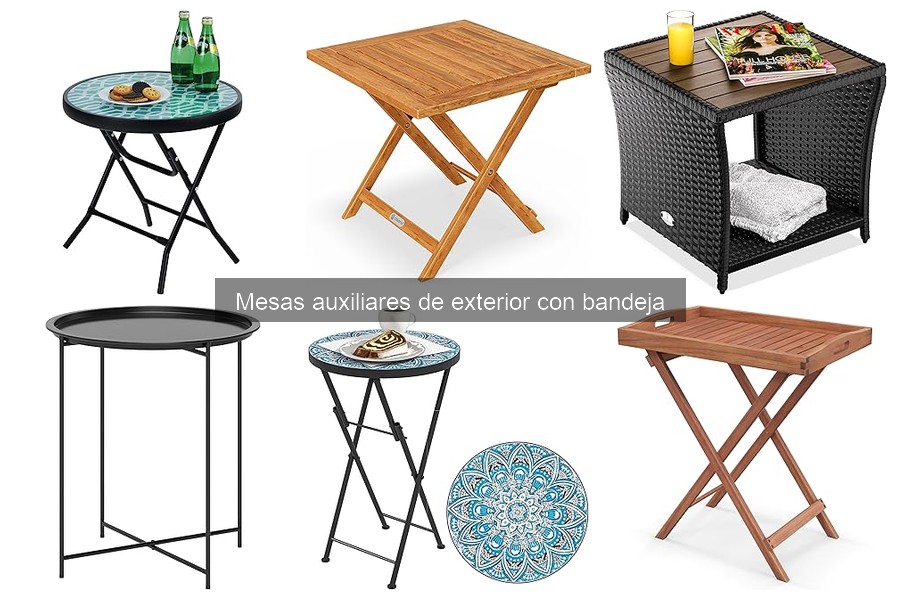 Comparativa de mesas auxiliares de exterior con bandeja