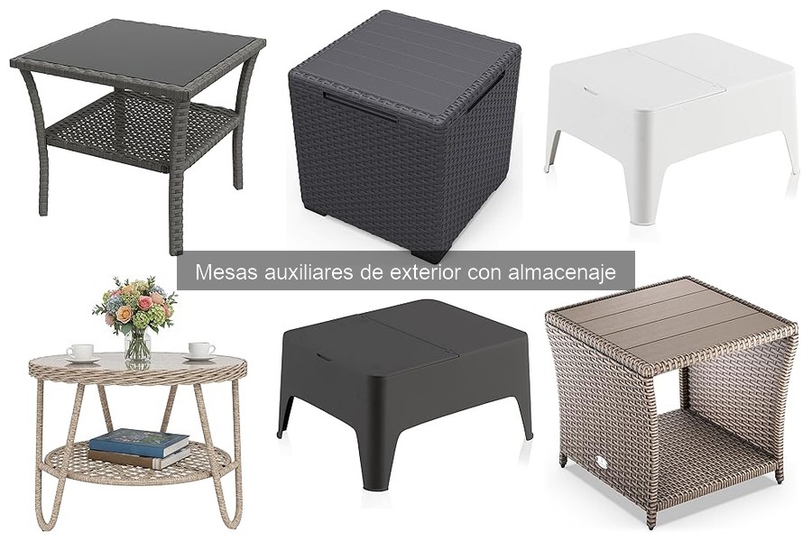 Comparativa de mesas auxiliares de exterior con y sin almacenaje