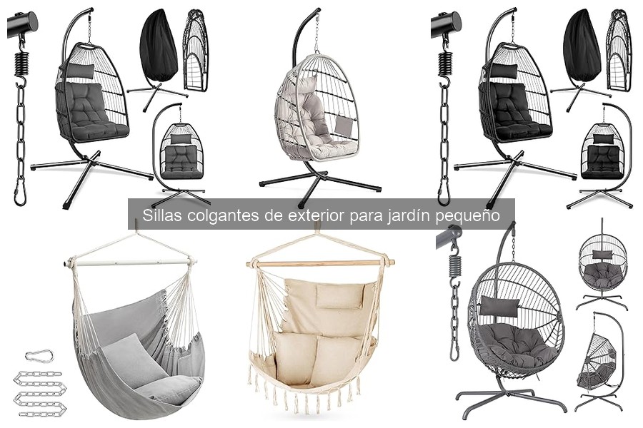 Comparativa de sillas colgantes de madera y metal para jardín