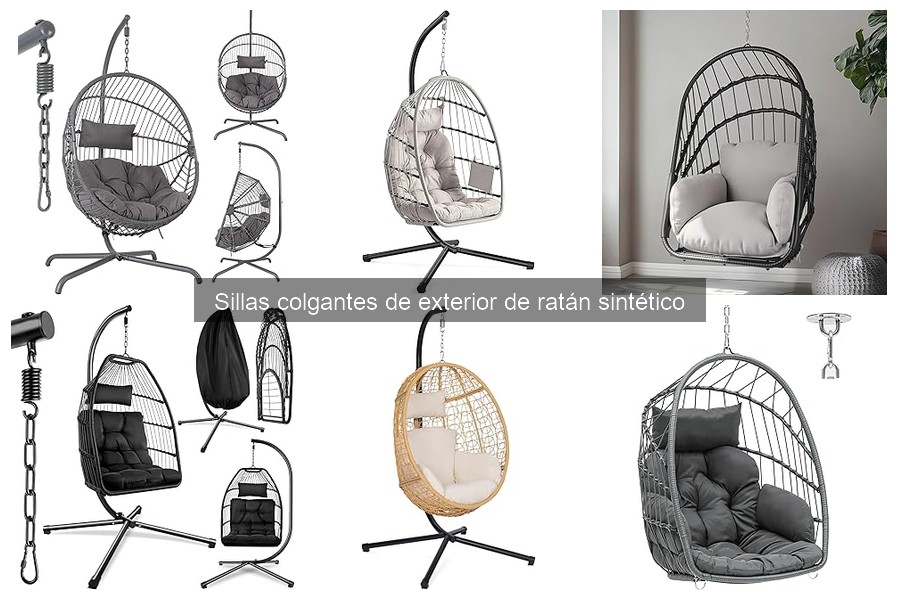 ** Espacios ideales para sillas colgantes de ratán sintético