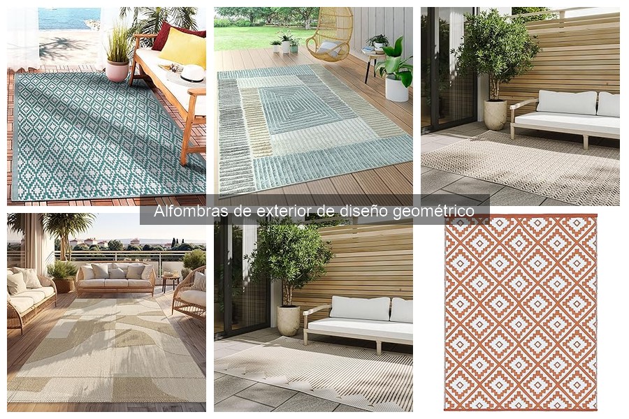 Estilos de decoración al aire libre con alfombras geométricas