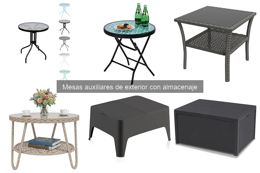Estilos de mesas auxiliares de exterior con almacenaje