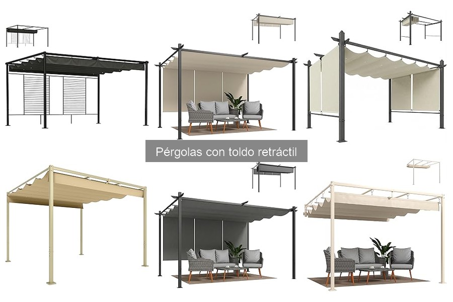 Estilos de pérgolas con toldo retráctil para tu decoración