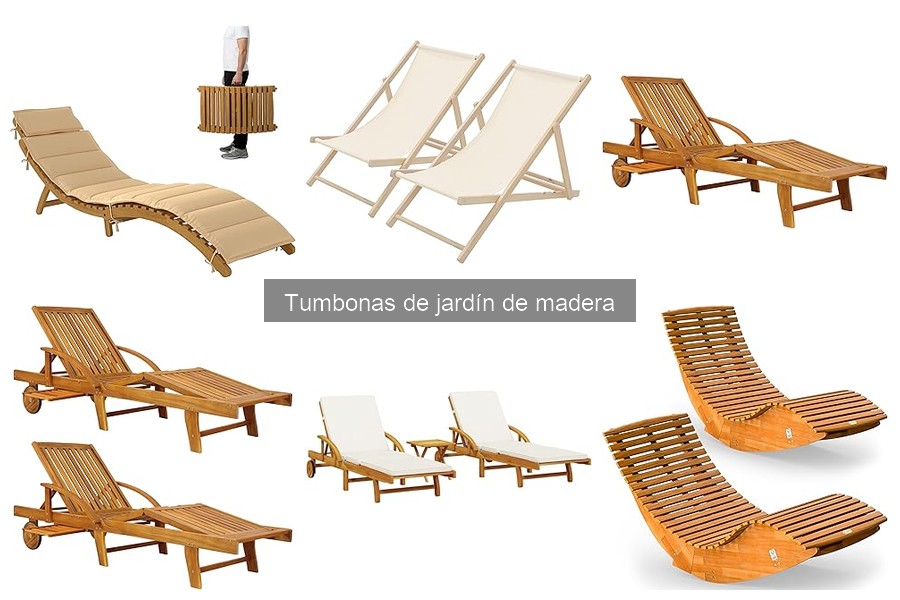 Estilos de tumbonas de jardín de madera para tu decoración