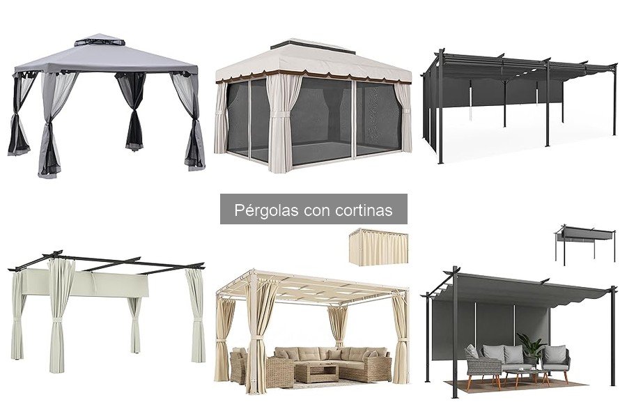 Estilos populares de pérgolas con cortinas para tu hogar