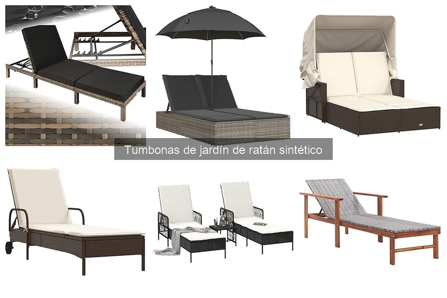 Estilos y diseños de tumbonas de jardín de ratán sintético