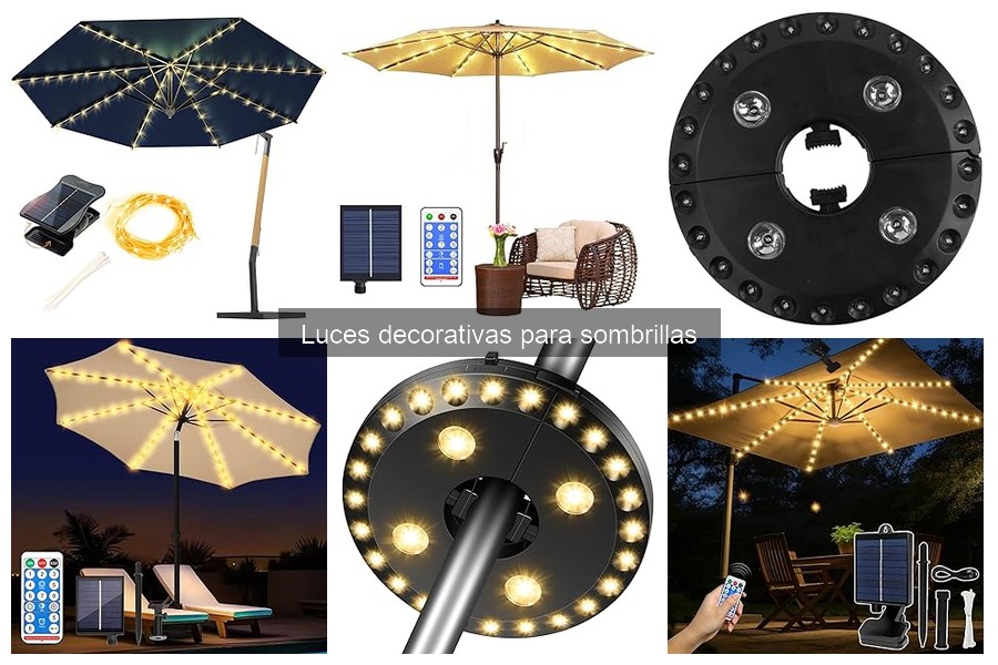 Ideas creativas para luces decorativas en sombrillas