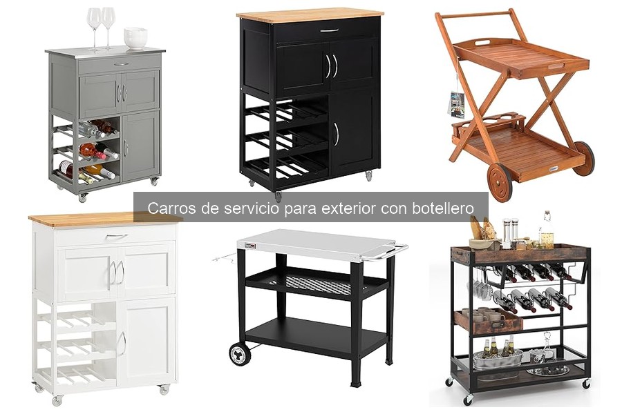 Ideas creativas para usar un carro de servicio exterior con botellero