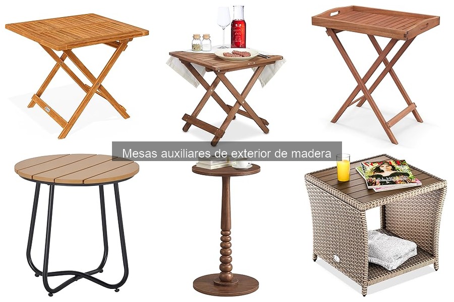 Ideas de decoración con mesas auxiliares de exterior de madera