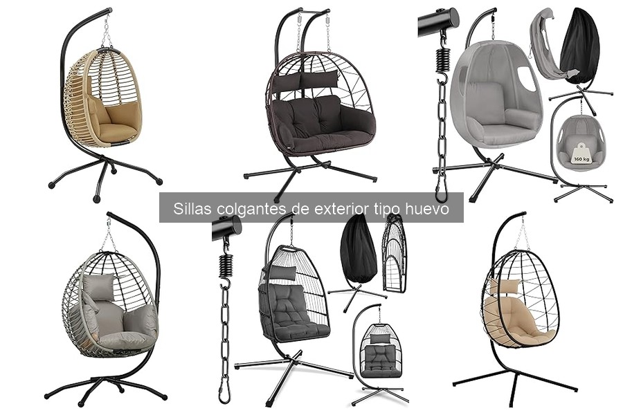 Ideas de decoración con sillas colgantes tipo huevo en exterior