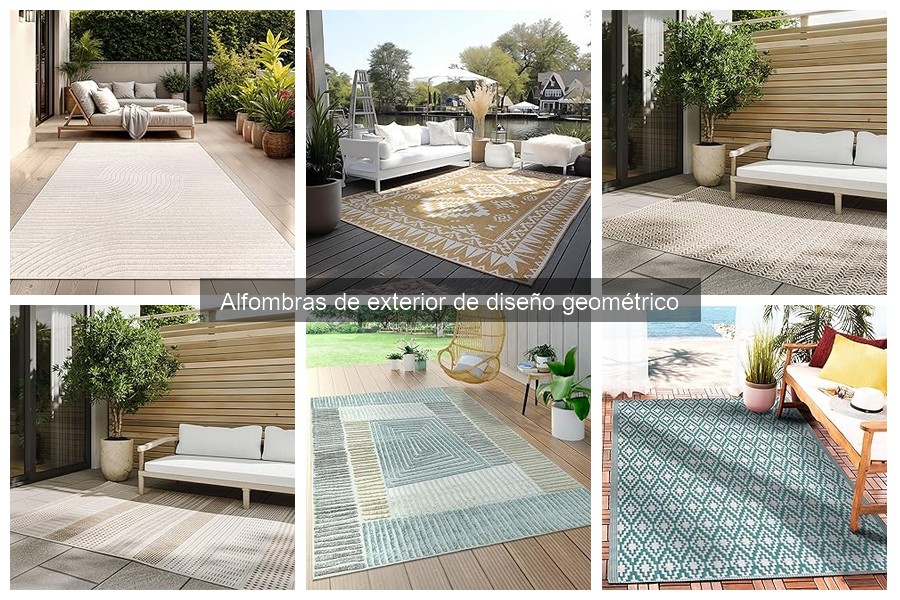 Materiales más comunes en alfombras geométricas de exterior