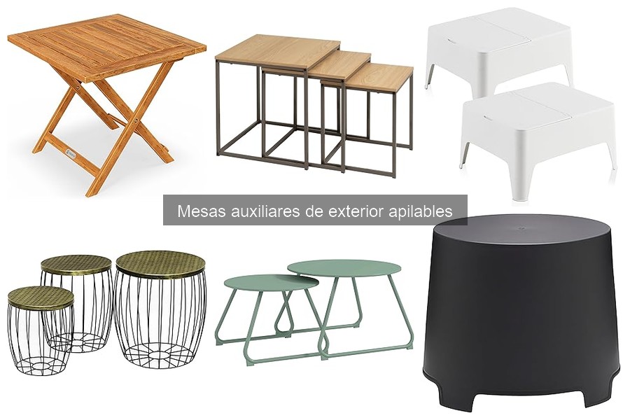 Mejora tu exterior con mesas auxiliares apilables