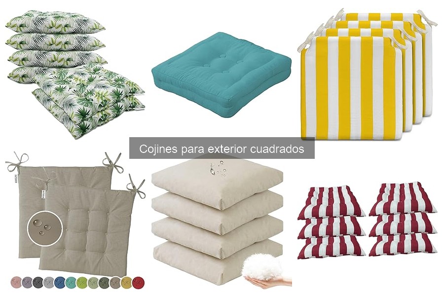 Mejores cojines cuadrados para exterior según el clima