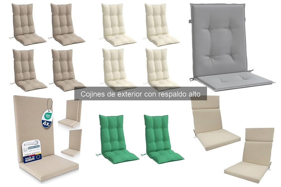 Mejores cojines de exterior con respaldo alto para climas húmedos