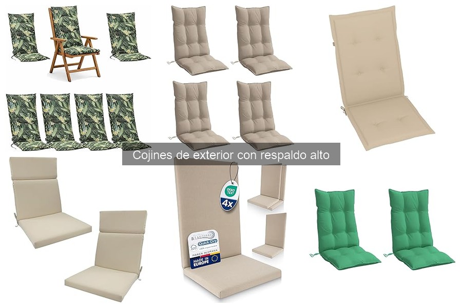 Mejores cojines de exterior con respaldo alto para terrazas