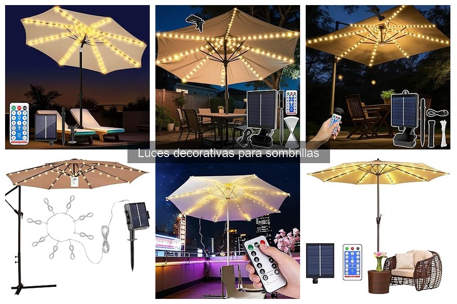 Mejores luces decorativas para sombrillas en jardines pequeños