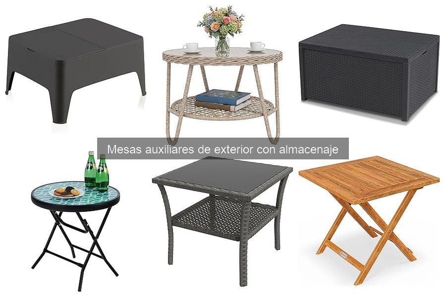 Mejores mesas auxiliares de exterior con almacenaje para patios pequeños