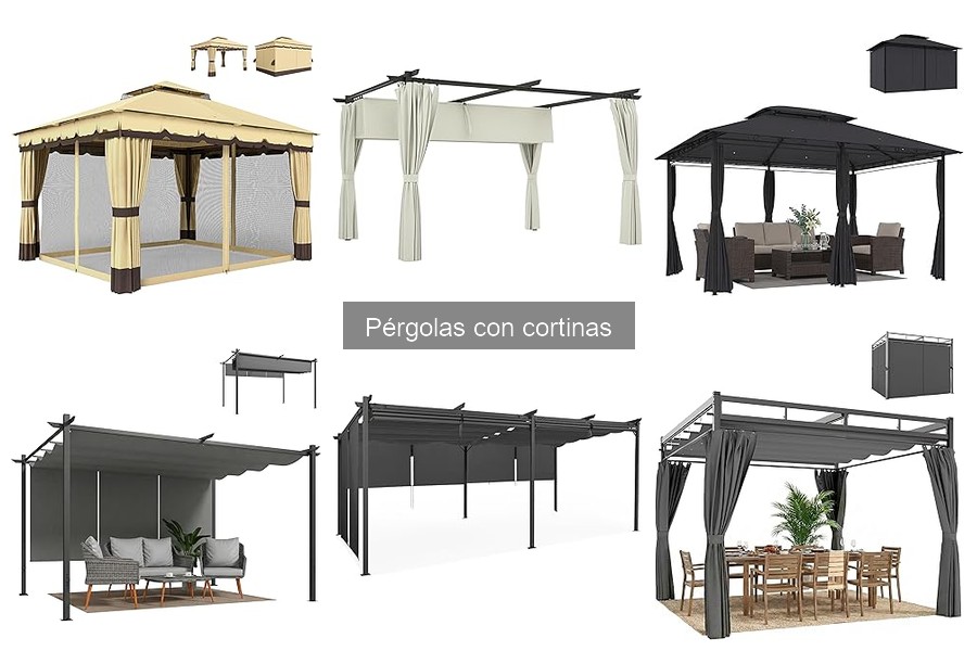 Mejores pérgolas con cortinas para patios pequeños