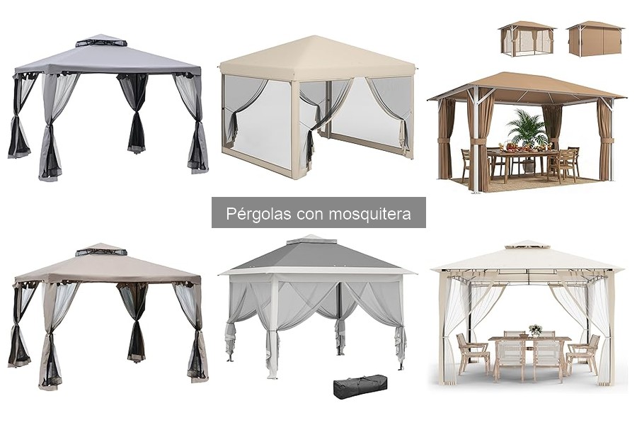 Mejores pérgolas con mosquitera para pequeñas terrazas