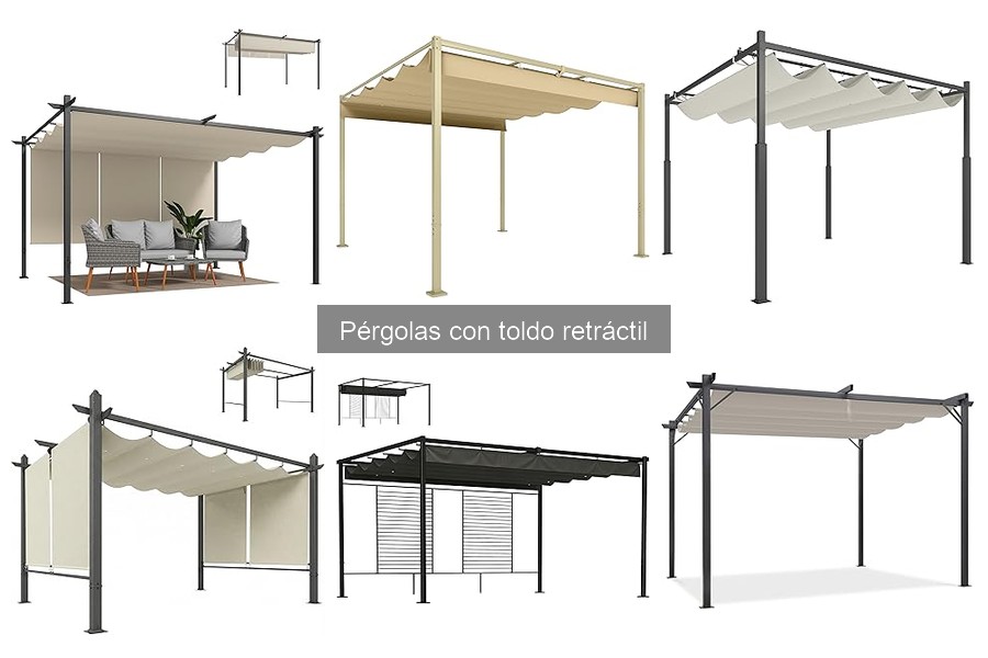 Mejores pérgolas con toldo retráctil para patios pequeños