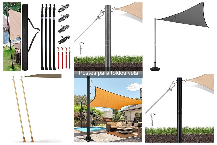 Mejores postes para toldos vela en patios pequeños
