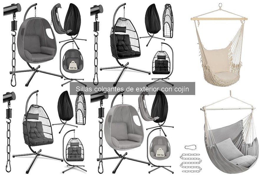 Mejores sillas colgantes de exterior con cojín para patios pequeños