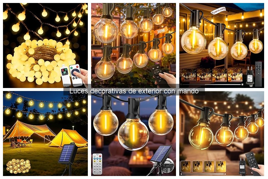 Mejores usos de luces decorativas de exterior con mando en eventos