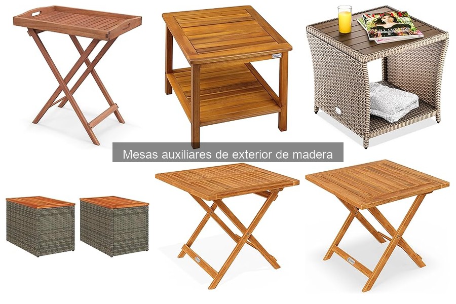 Mesas auxiliares de exterior de madera: características y usos