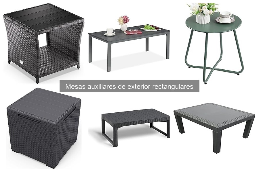 Mesas auxiliares de exterior rectangulares: características y usos