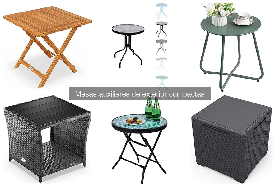 ¿Qué son las mesas auxiliares de exterior compactas?