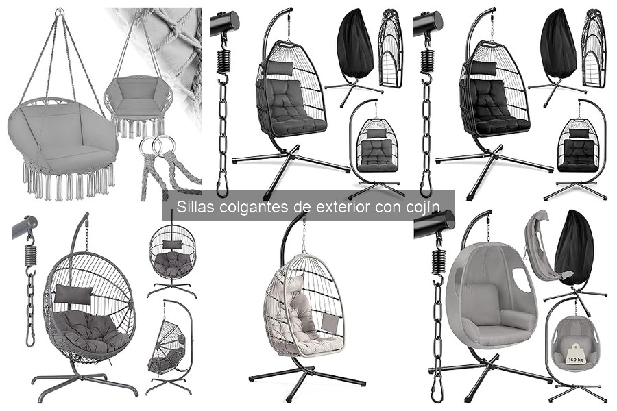 ¿Qué son las sillas colgantes de exterior con cojín?