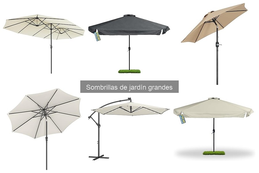 Sombrillas de jardín grandes con protección UV e impermeables