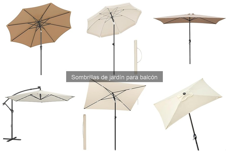 Sombrillas de jardín para balcón resistentes al viento