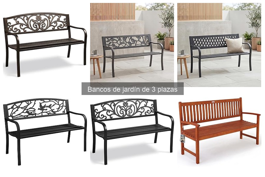 Tipos de bancos de jardín de 3 plazas para tu espacio exterior