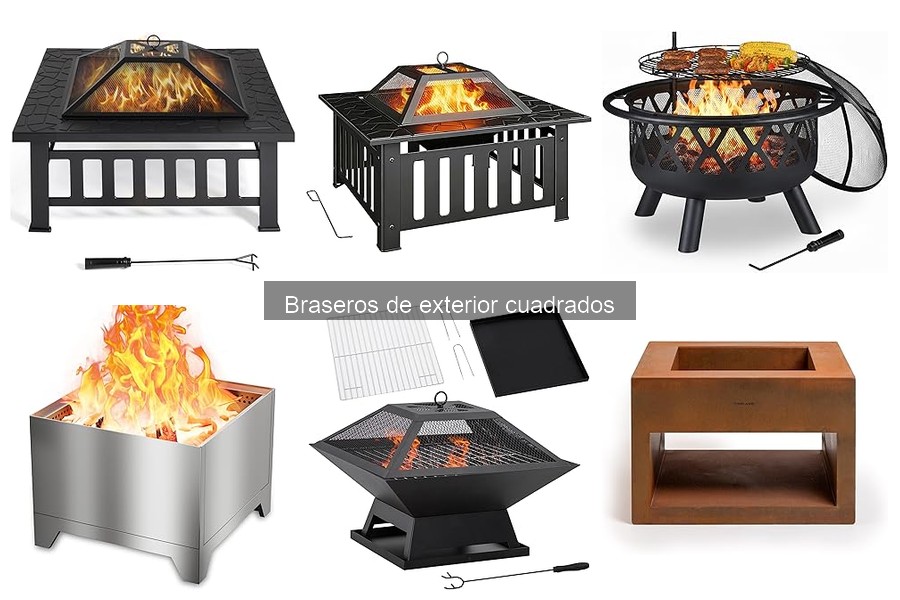 Tipos de braseros cuadrados para exterior: materiales y más