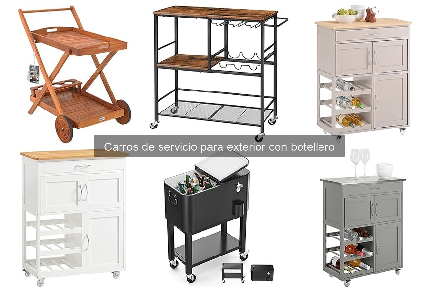 Tipos de carros de servicio para exterior con botellero