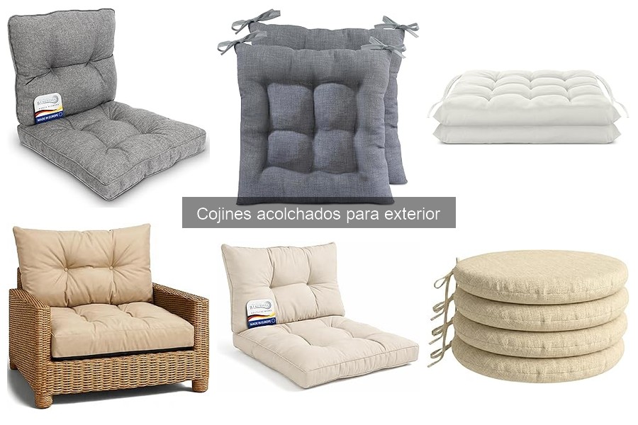 Tipos de cojines acolchados para exterior: diseños y funcionalidades