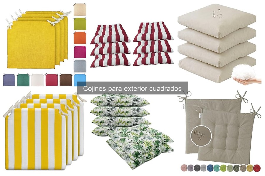 Tipos de cojines cuadrados para exterior: materiales y estilos